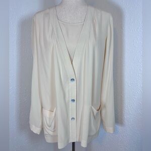 VNTG‎ Episode by Carolyn Wight Freeman Silk Cream Top Set